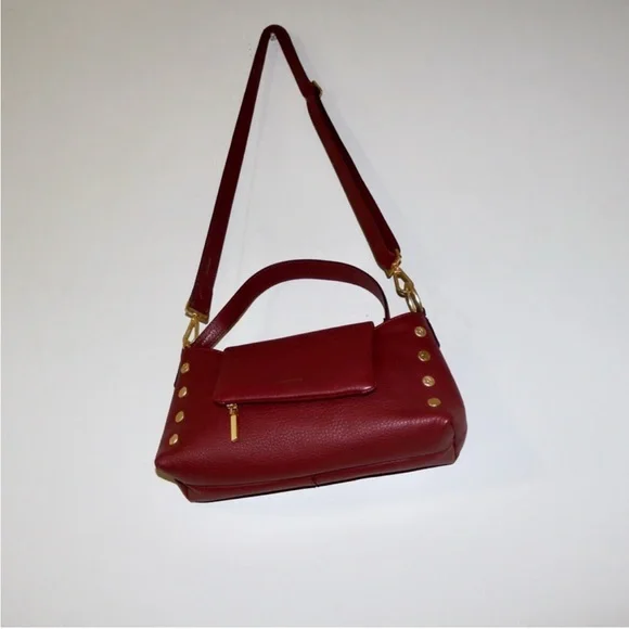 Hammitt Brushed Gold Pebble Leather VIP Satchel in Pomodoro Red - Picture 7 of 15